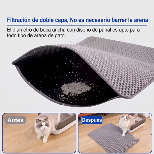 Tapete para gato: Ahorra arena y mantén tu casa limpia desde el día 1